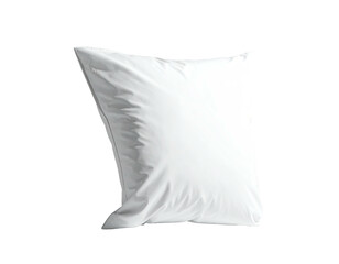 A fluffy white pillow, slightly angled, resting on a black background