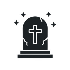 Fototapeta premium Tombstone Icon - Spooky Halloween Gravestone Vector Design