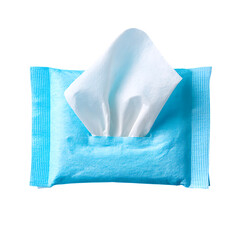 A close up of a pack of baby wipes with a white wipe sticking png