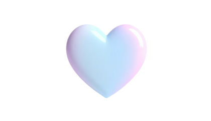 A 3D rendering of a glossy, gradient heart against a black background