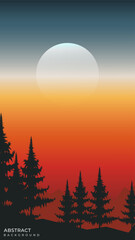 Abstract background of the beautiful atmosphere of the orange sky