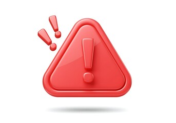 Red Warning Sign with Exclamation Marks Symbolizing Alert Risk Hazard Safety and Potential Danger Message Displayed