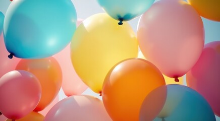 Many balloons that are flying in the air