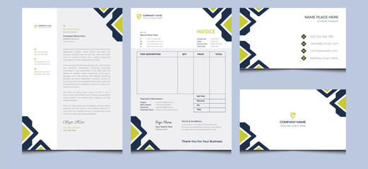 Editable clean premium elegant creative modern company business classic office stationery branding minimal style corporate identity template design color variation. 