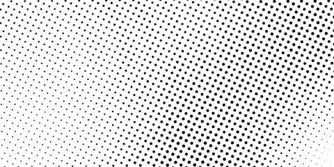 Monochrome gradient halftone dots background. Vector illustration. Abstract small grunge dots on white background