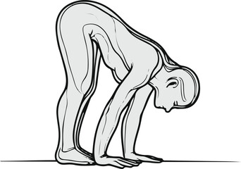 Smooth line art of a yoga pose “downward dog 2
