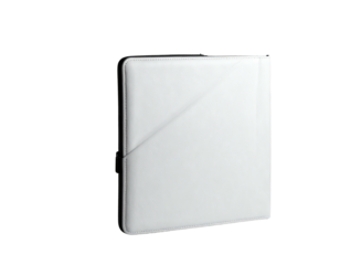 White square object on a black background with a diagonal line