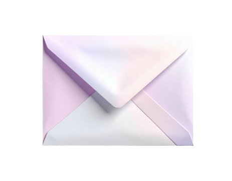 Soft, pastel envelope illustration, shadows and highlights, on black background