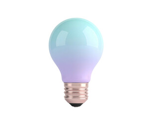 A gradient colored lightbulb sits against a black background
