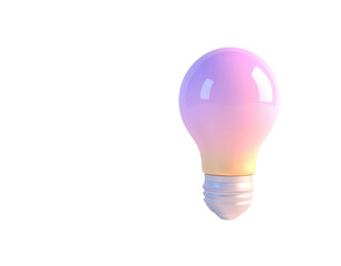 3D render of a glowing, pastel-colored light bulb against a stark black background