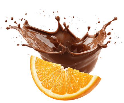 Chocolate splash over orange slice (1)