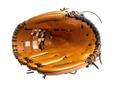 A well-worn, leather baseball mitt, ready to catch a ball - Powered by Adobe