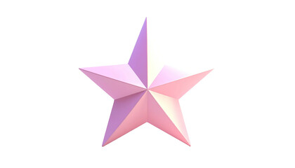 A 3D, glossy, pale pink star isolated on a black background