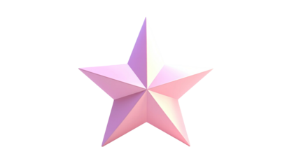 A 3D, glossy, pale pink star isolated on a black background