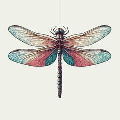 flat illustration of a dragonfly