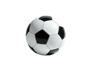 Classic black and white soccer ball isolated on a black background