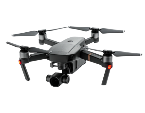 Modern aerial photography device with multiple propellers and mounted camera