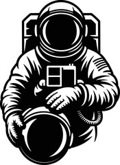 A Bold Astronaut in a Detailed Spacesuit Holding Their Helmet Ready for Exploration or a Mission in Deep Space Adventure © MD FARID