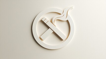 Unique wall art design featuring a minimalist symbol for smoke-free living in a modern indoor setting