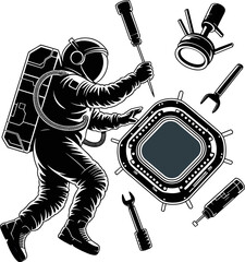 Astronaut Space Exploration Tools and Equipment for Cosmic Missions and Scientific Discoveries in the Vast Universe © MD FARID