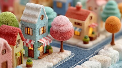 Whimsical Isometric 3D Render of a Floating Micro-Town Island with Walkable Paths Inspiring Creativity and Imagination in Digital Design