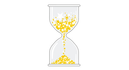 Fototapeta premium Hourglass filled with golden coins symbolizing time is money concept, Generative AI.