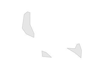 Comoros political map of administrative divisions - autonomous islands. Grey blank vector editable map EPS.