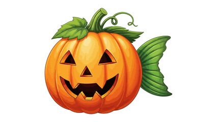 Pumpkin Fishy: A festive pumpkin artfully merges with a fish, celebrating Halloween and autumn with a touch of whimsy. Embrace the joyous spirit! 