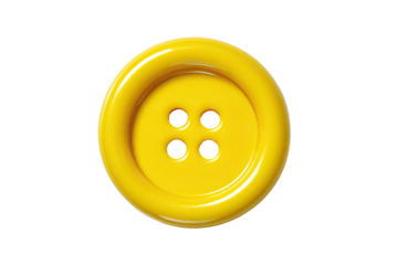 Bright yellow button with four holes