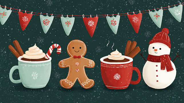 christmas cookies and santa claus on holiday Christmas 