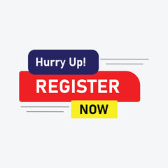 Register now Button web template Banner Label register now sign icon Vector illustration