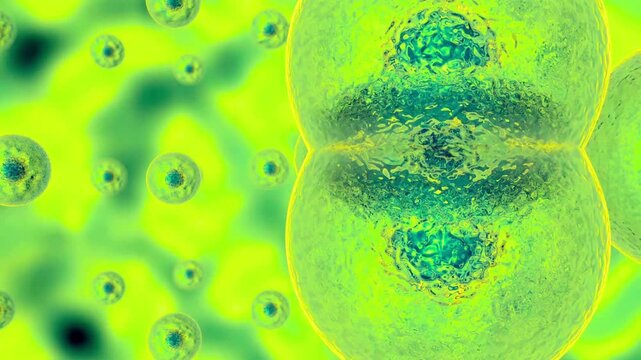Vibrant cellular division visualization for science, technology, and medical research concepts