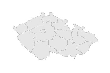 Fototapeta premium Czech Republic political map of administrative divisions - regions. Grey blank vector editable map EPS.