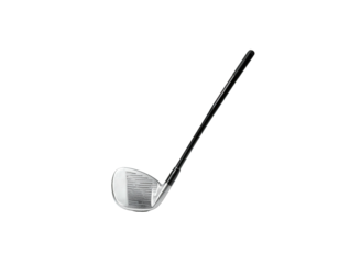 Golf club driver isolated on black background, angled, showing head and shaft