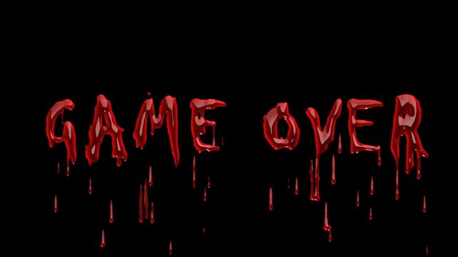 Drip blood text Animation Horror Effect on alpha channel. Halloween concept