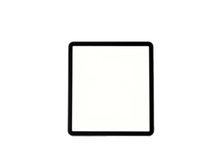 Digitized display, blank, floating against an abyss of pure black