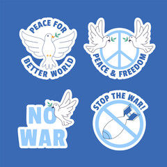 Anti-War Protest Resistance Demonstration Hand Drawn Cartoon Background Label Illustration Template
