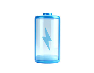 A blue battery icon with a lightning bolt inside, showing low power