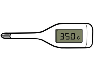 Simple and realistic thermometer illustration