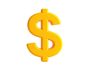 Obraz premium A vibrant, golden 3D dollar sign, prominently displayed against black