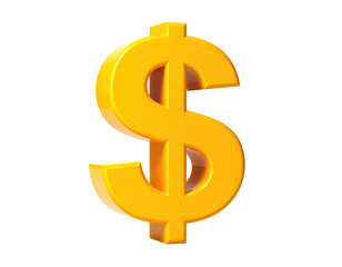 Obraz premium A 3D, golden dollar sign floats against a stark black background