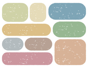 クレヨンタッチのまるみ角丸四角フレームセット/くすみカラー