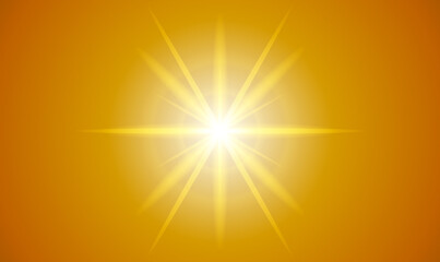 Obraz premium Bright golden light effect with deep highlights and some rays. Yellow light illuminates the sun's rays, a special flare effect with light rays and magical sparkles.