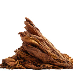 Pile of dried, brown tobacco leaves