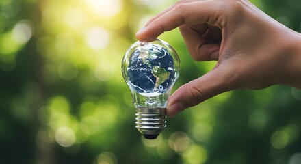 Earth in a Light Bulb: Sustainable Energy Concept