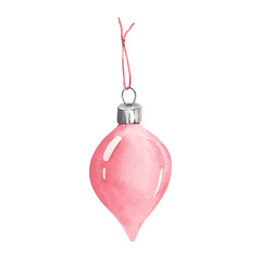A glass Christmas tree ornament painted with watercolors
