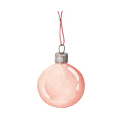 A glass Christmas tree ornament painted with watercolors