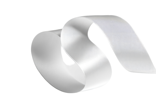 White ribbon, curved and flowing