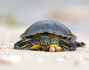 Obraz premium Close-up of turtle on sandy shore