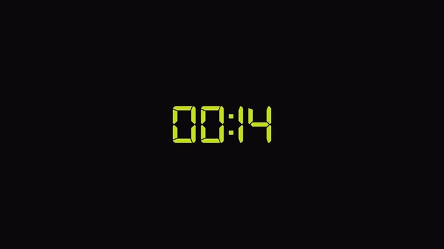 20 seconds countdown timer animation from 20 seconds to 0 seconds with alpha channel, twenty  seconds countdown timer on a transparent background.